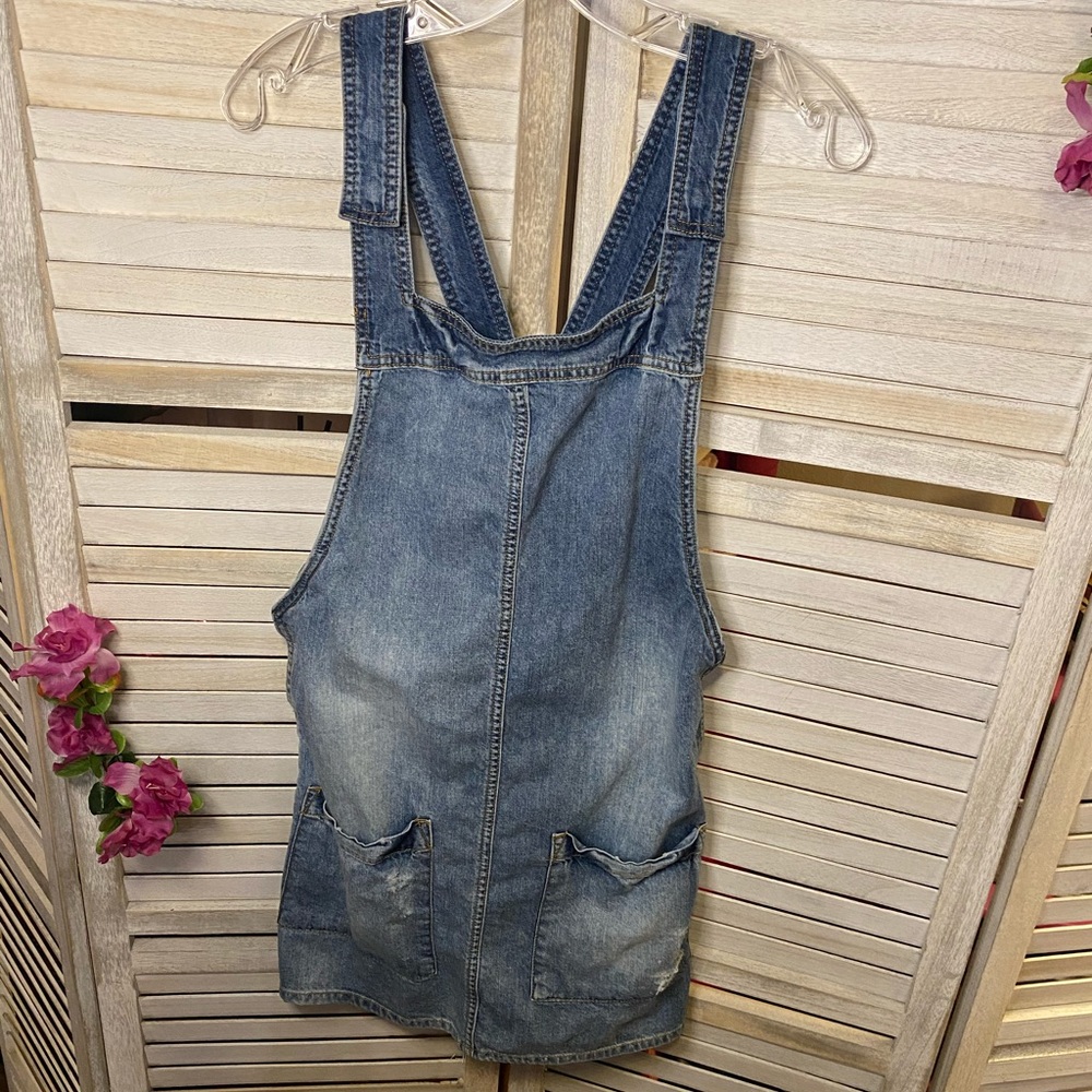 Blue Denim Overall Mini-Skirt Dress